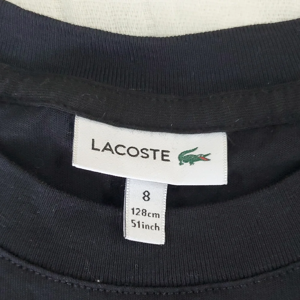 Lacoste Black Long Sleeve Shirt with Crocodile Graphic Size 8 - Picture 2 of 4